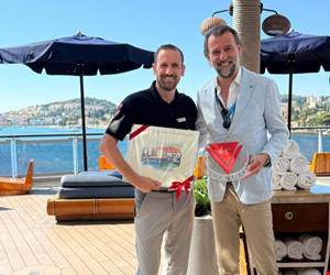 Scarlet Lady's Captain Matthew and ADMC MD Srdjan Kristic